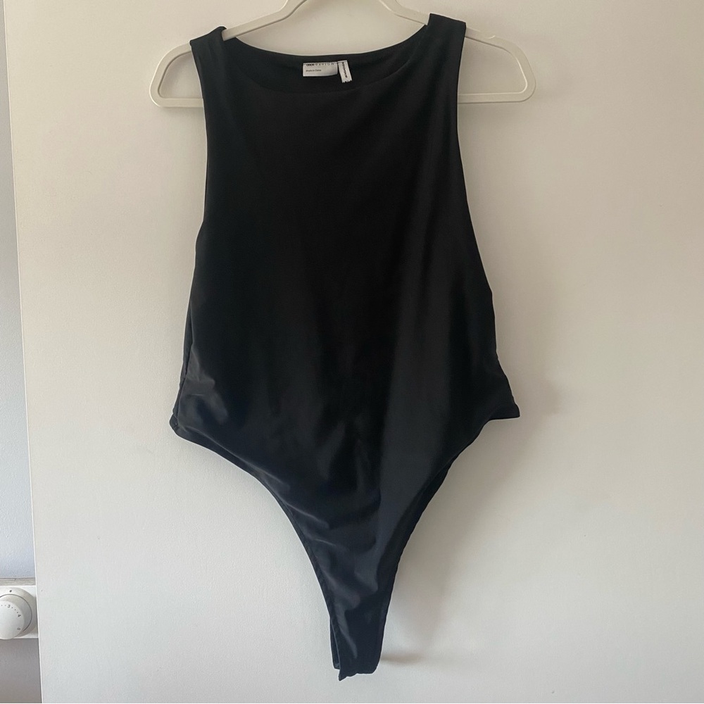 ASOS Black Buttery Soft High Cut Bodysuit